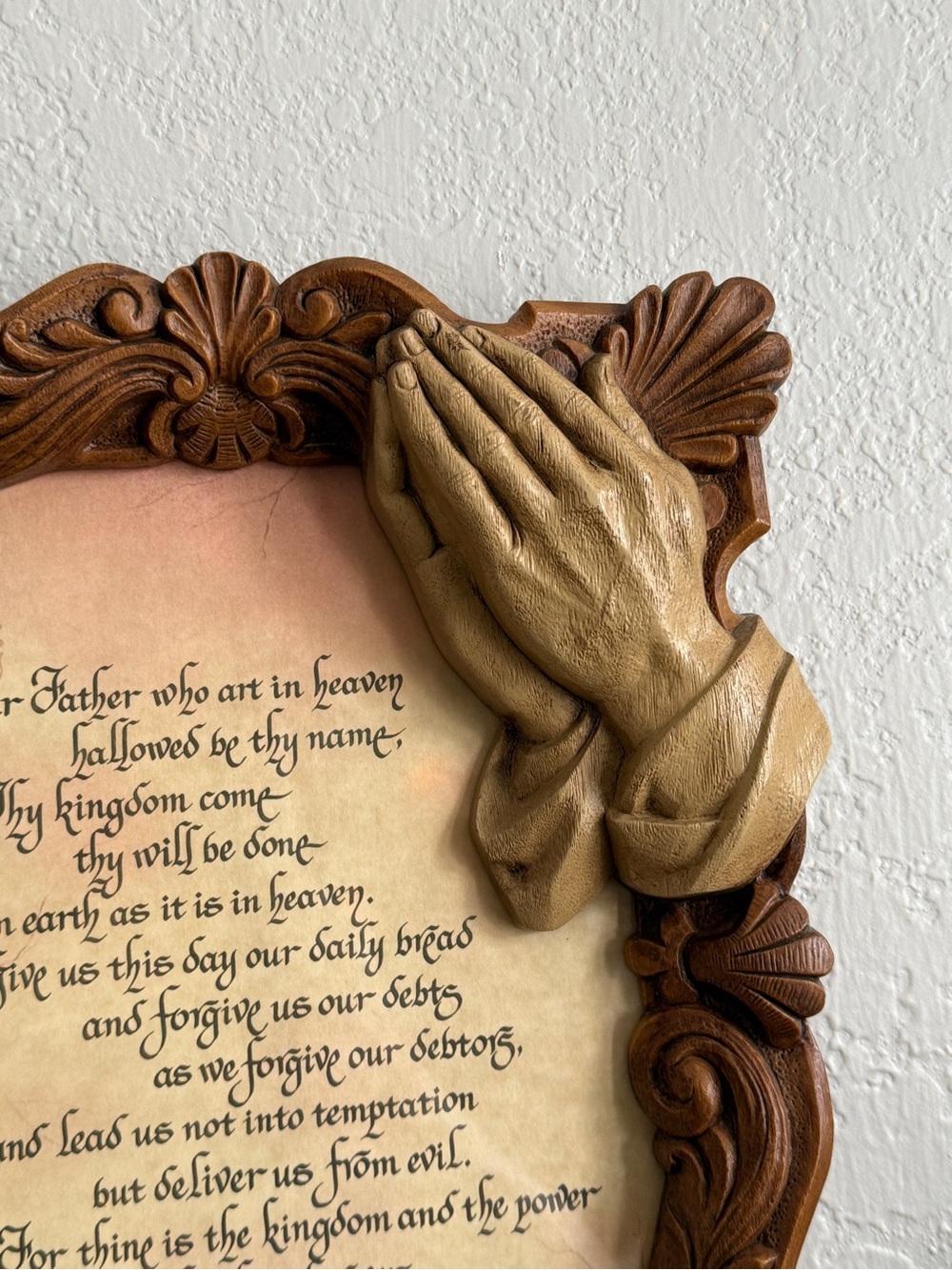 Vintage Lords Prayer 3D Faux Wood Picture - Picture 13 of 13